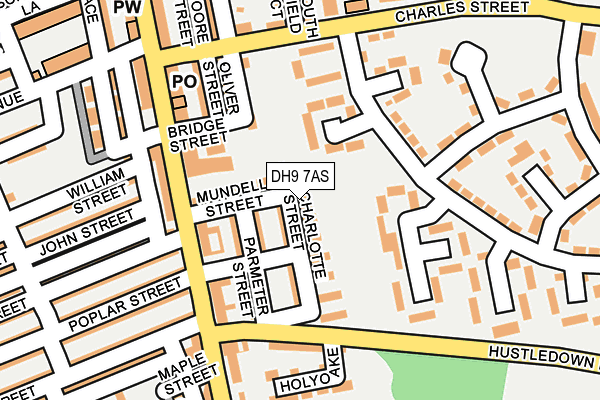 DH9 7AS map - OS OpenMap – Local (Ordnance Survey)