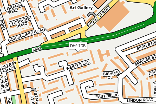 DH9 7DB map - OS OpenMap – Local (Ordnance Survey)