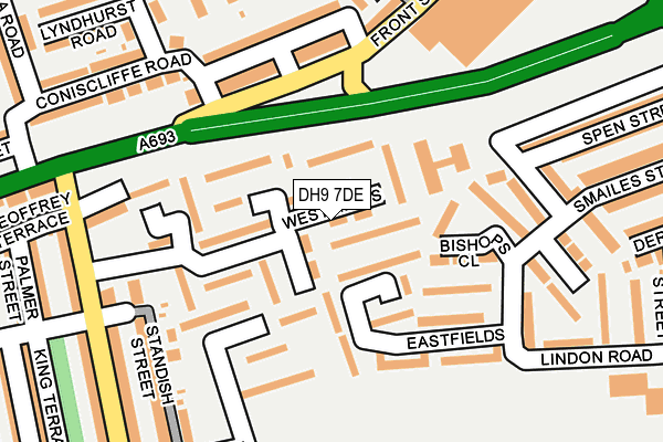 DH9 7DE map - OS OpenMap – Local (Ordnance Survey)