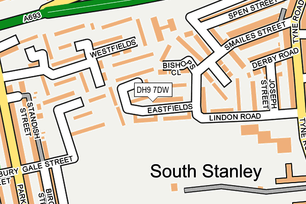 DH9 7DW map - OS OpenMap – Local (Ordnance Survey)