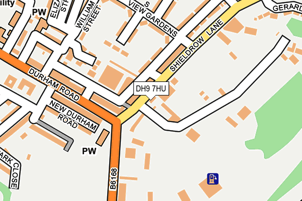 DH9 7HU map - OS OpenMap – Local (Ordnance Survey)