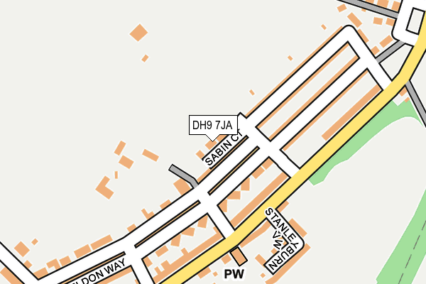 DH9 7JA map - OS OpenMap – Local (Ordnance Survey)