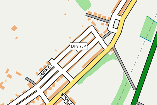 DH9 7JP map - OS OpenMap – Local (Ordnance Survey)