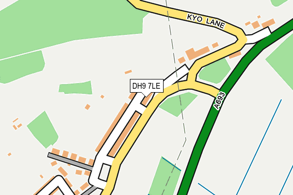 DH9 7LE map - OS OpenMap – Local (Ordnance Survey)