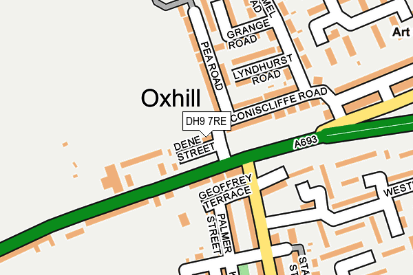DH9 7RE map - OS OpenMap – Local (Ordnance Survey)