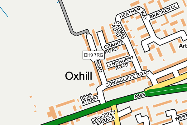 DH9 7RG map - OS OpenMap – Local (Ordnance Survey)