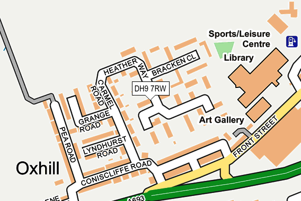 DH9 7RW map - OS OpenMap – Local (Ordnance Survey)