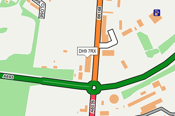 DH9 7RX map - OS OpenMap – Local (Ordnance Survey)