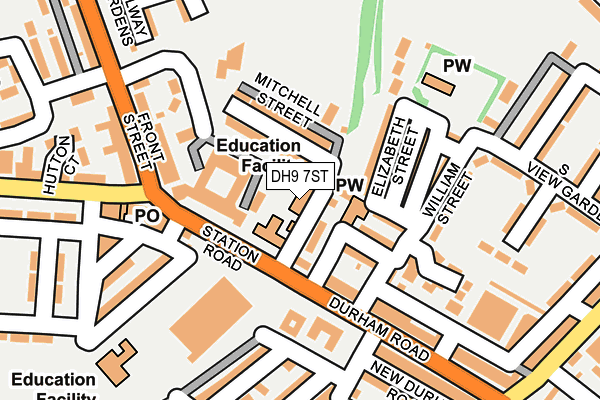 DH9 7ST map - OS OpenMap – Local (Ordnance Survey)