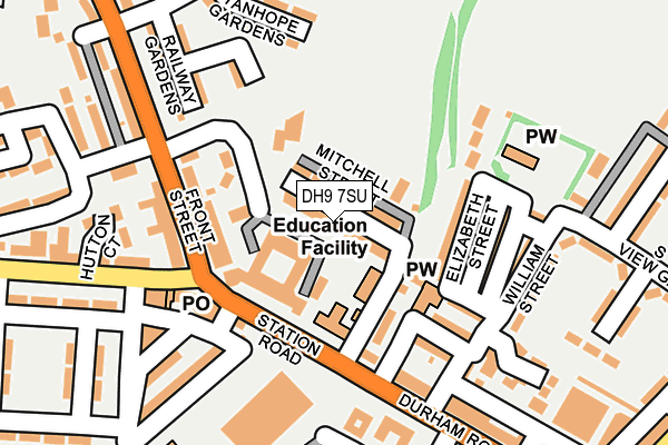 DH9 7SU map - OS OpenMap – Local (Ordnance Survey)