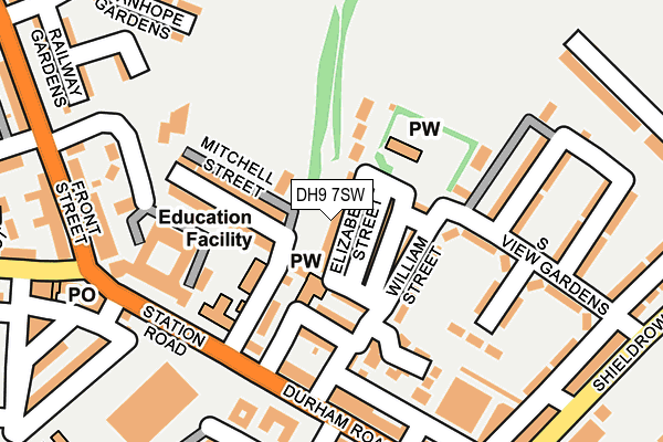 DH9 7SW map - OS OpenMap – Local (Ordnance Survey)