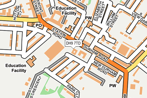 DH9 7TD map - OS OpenMap – Local (Ordnance Survey)