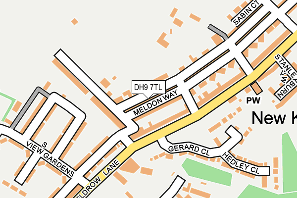DH9 7TL map - OS OpenMap – Local (Ordnance Survey)