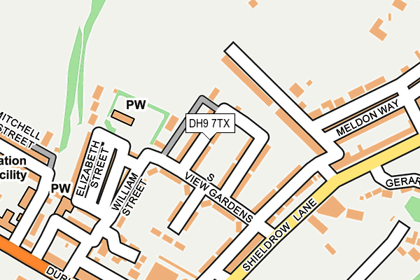 DH9 7TX map - OS OpenMap – Local (Ordnance Survey)