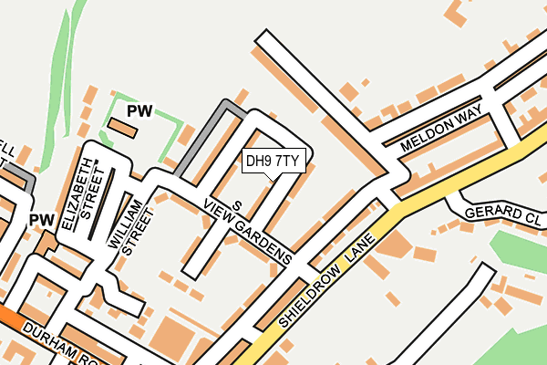 DH9 7TY map - OS OpenMap – Local (Ordnance Survey)