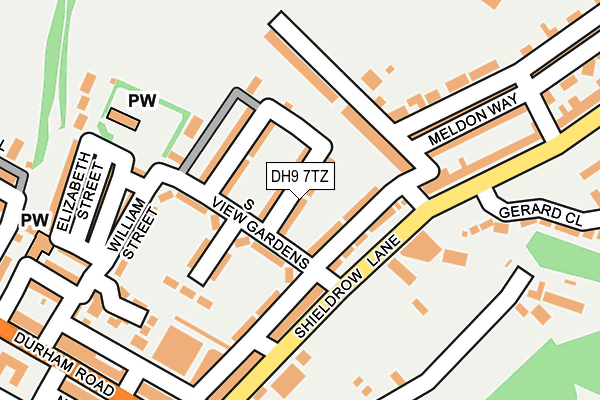DH9 7TZ map - OS OpenMap – Local (Ordnance Survey)