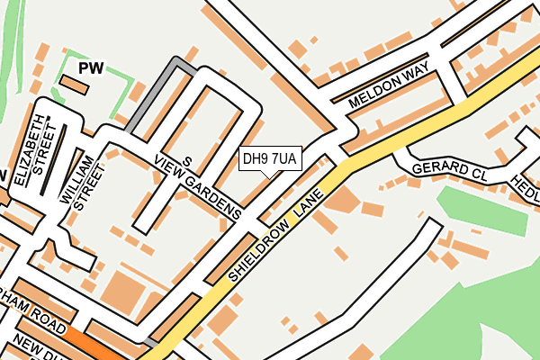 DH9 7UA map - OS OpenMap – Local (Ordnance Survey)