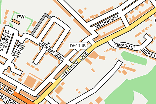 DH9 7UB map - OS OpenMap – Local (Ordnance Survey)