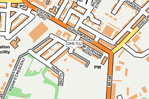 DH9 7UJ map - OS OpenMap – Local (Ordnance Survey)
