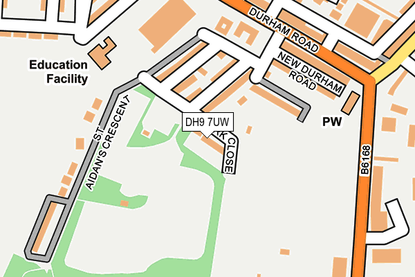DH9 7UW map - OS OpenMap – Local (Ordnance Survey)