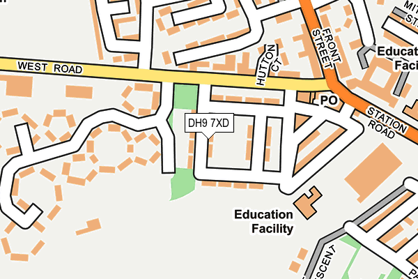 DH9 7XD map - OS OpenMap – Local (Ordnance Survey)
