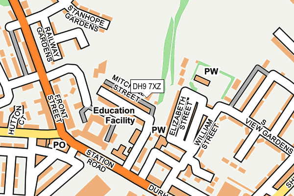 DH9 7XZ map - OS OpenMap – Local (Ordnance Survey)