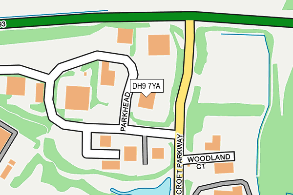 DH9 7YA map - OS OpenMap – Local (Ordnance Survey)