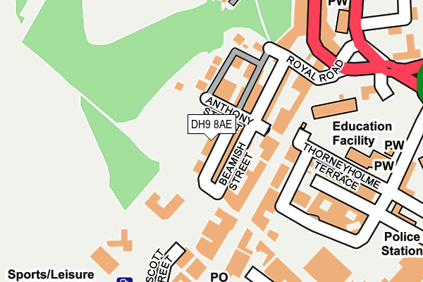 DH9 8AE map - OS OpenMap – Local (Ordnance Survey)