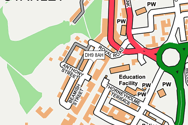 Map of BEAMISH STREET ACCIDENT REPAIR CENTRE LIMITED at local scale
