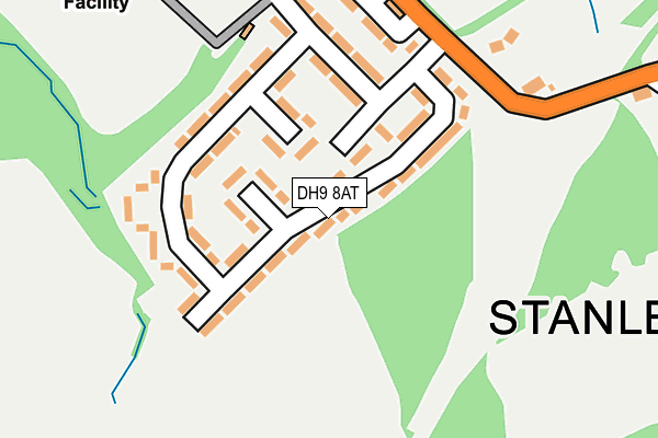 DH9 8AT map - OS OpenMap – Local (Ordnance Survey)