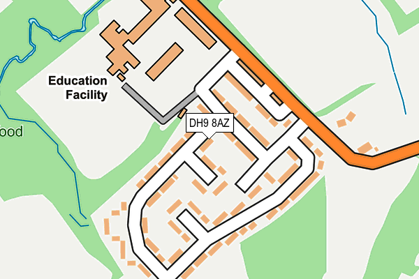 DH9 8AZ map - OS OpenMap – Local (Ordnance Survey)