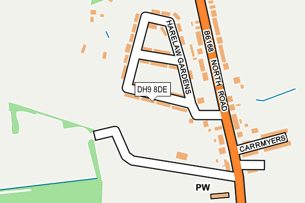 DH9 8DE map - OS OpenMap – Local (Ordnance Survey)