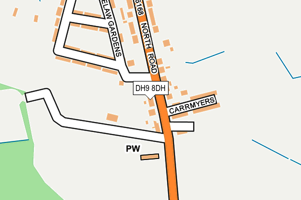 DH9 8DH map - OS OpenMap – Local (Ordnance Survey)