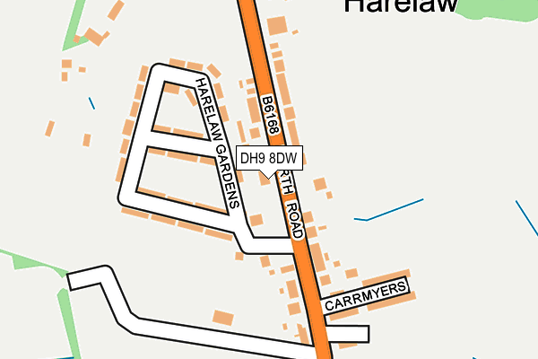 DH9 8DW map - OS OpenMap – Local (Ordnance Survey)