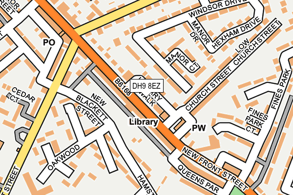 DH9 8EZ map - OS OpenMap – Local (Ordnance Survey)