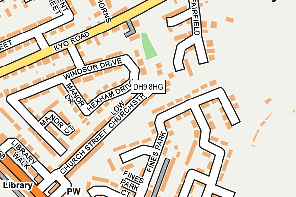DH9 8HG map - OS OpenMap – Local (Ordnance Survey)