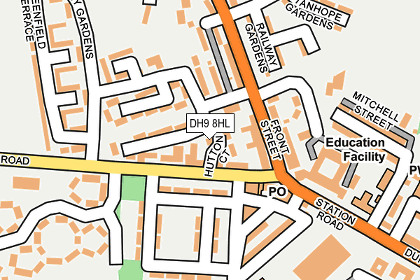 DH9 8HL map - OS OpenMap – Local (Ordnance Survey)