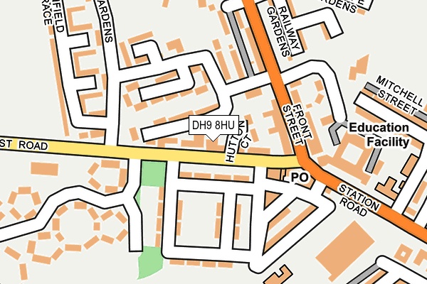 DH9 8HU map - OS OpenMap – Local (Ordnance Survey)