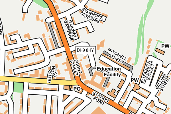 DH9 8HY map - OS OpenMap – Local (Ordnance Survey)