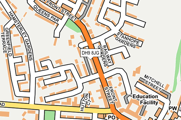 DH9 8JG map - OS OpenMap – Local (Ordnance Survey)