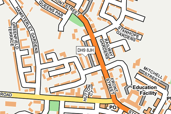 DH9 8JH map - OS OpenMap – Local (Ordnance Survey)