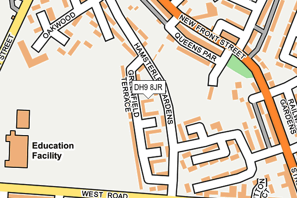 DH9 8JR map - OS OpenMap – Local (Ordnance Survey)