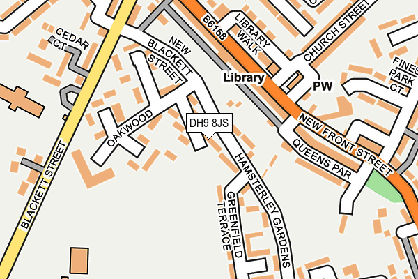 DH9 8JS map - OS OpenMap – Local (Ordnance Survey)