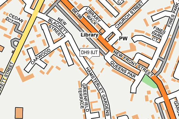 DH9 8JT map - OS OpenMap – Local (Ordnance Survey)