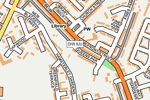 DH9 8JU map - OS OpenMap – Local (Ordnance Survey)