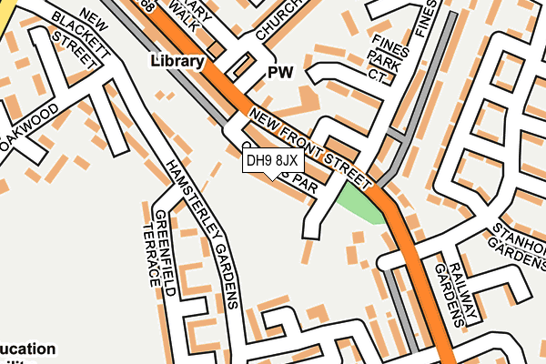 DH9 8JX map - OS OpenMap – Local (Ordnance Survey)