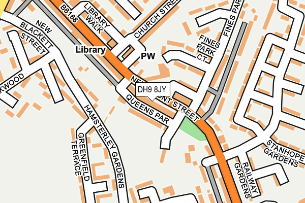 DH9 8JY map - OS OpenMap – Local (Ordnance Survey)
