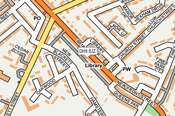 DH9 8JZ map - OS OpenMap – Local (Ordnance Survey)