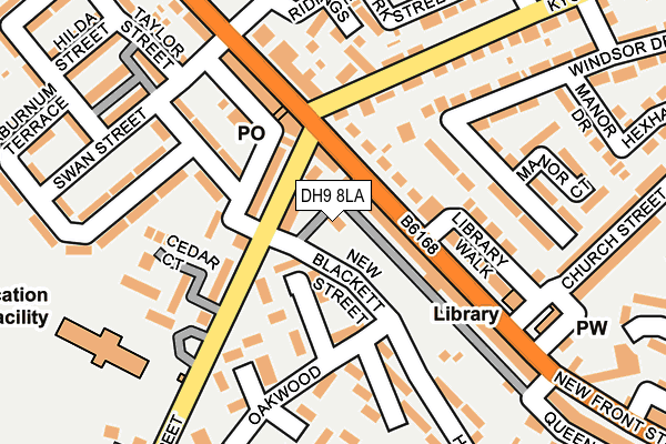 DH9 8LA map - OS OpenMap – Local (Ordnance Survey)