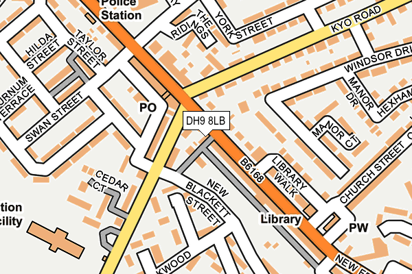 DH9 8LB map - OS OpenMap – Local (Ordnance Survey)